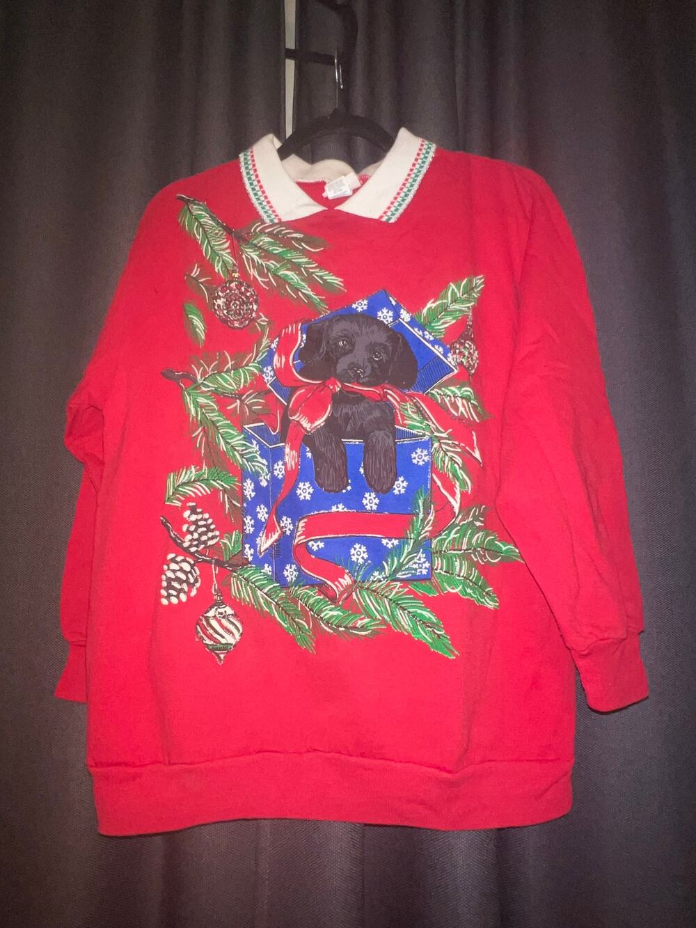 Ugly Christmas Sweater Xmas Sweatshirt Crewneck Size Small Vintage Dog